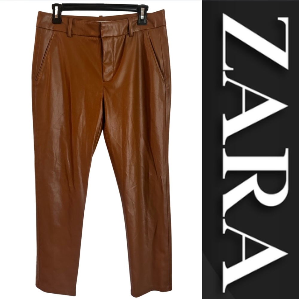 Zara Women’s Tan/ Camel Brown Leather Pants